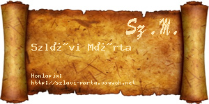Szlávi Márta névjegykártya