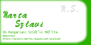 marta szlavi business card